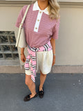 Olga Mini Stripe Tee - Pink