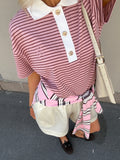 Olga Mini Stripe Tee - Pink