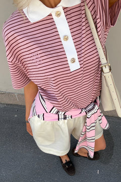 Olga Mini Stripe Tee - Pink