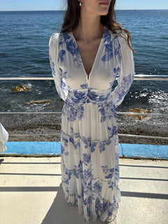 Noor Maxi Dress - Floral Blue