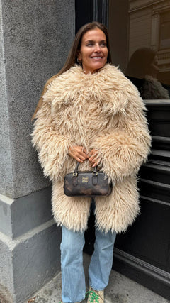 Carla Faux Fur Jacket - Champagne