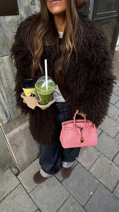 Carla Faux Fur Jacket - Chocolate Brown