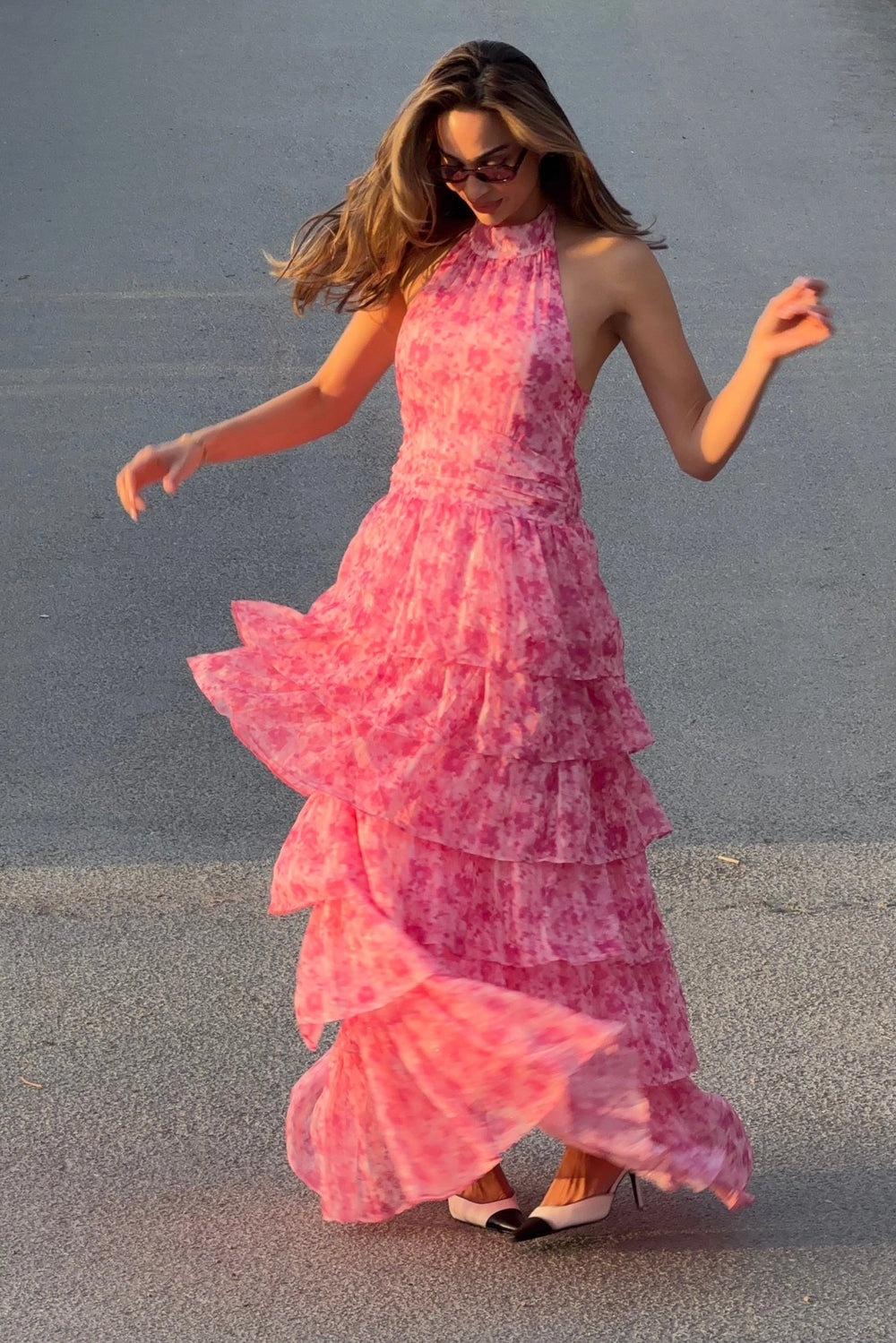 Ingalu Watercolor Dress - Pink