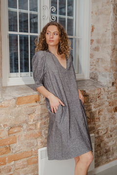 KikoIW Yanca Dress - Marine Blue Melange