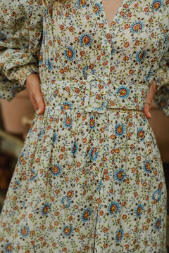 Bohemian Midi Dress - Leaves