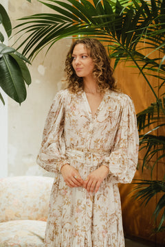 Bohemian Midi Dress - Flower Branches