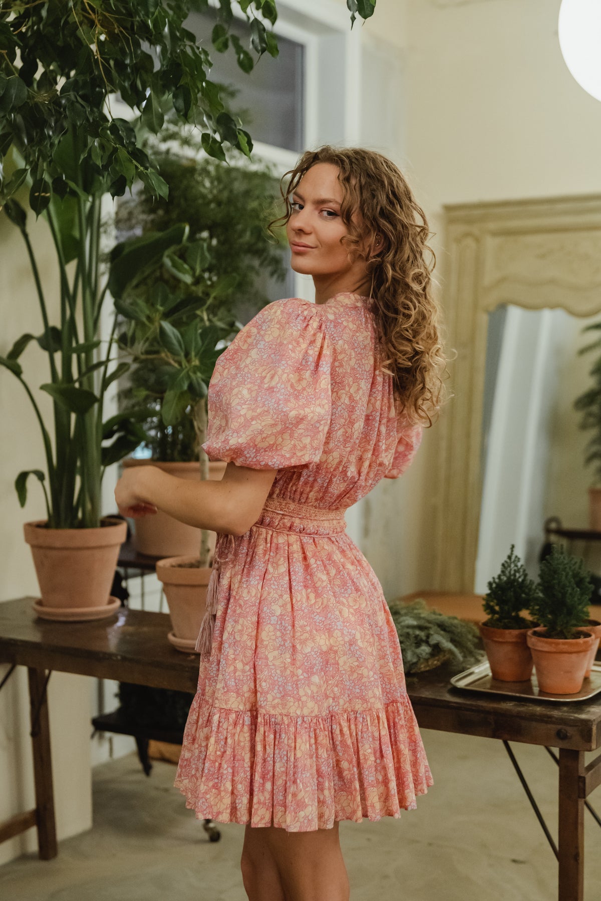 byTiMo - Kjoler - Bohemian Mini Dress - Yellow Poppy