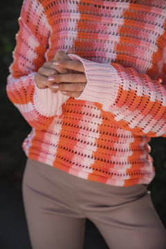 AlyssaIW Crochet Pullover - Multi Colour
