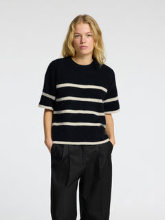 Maline-Liliana 2/4 Knit O-Neck Noos - Dark Sapphire Birch