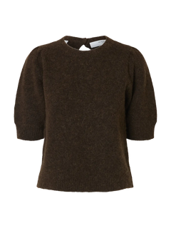 Lulu Ss Open Back Knit O-Neck - Delicioso