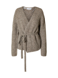 Gabella Ls Knit Belt Cardigan - Steel Gray