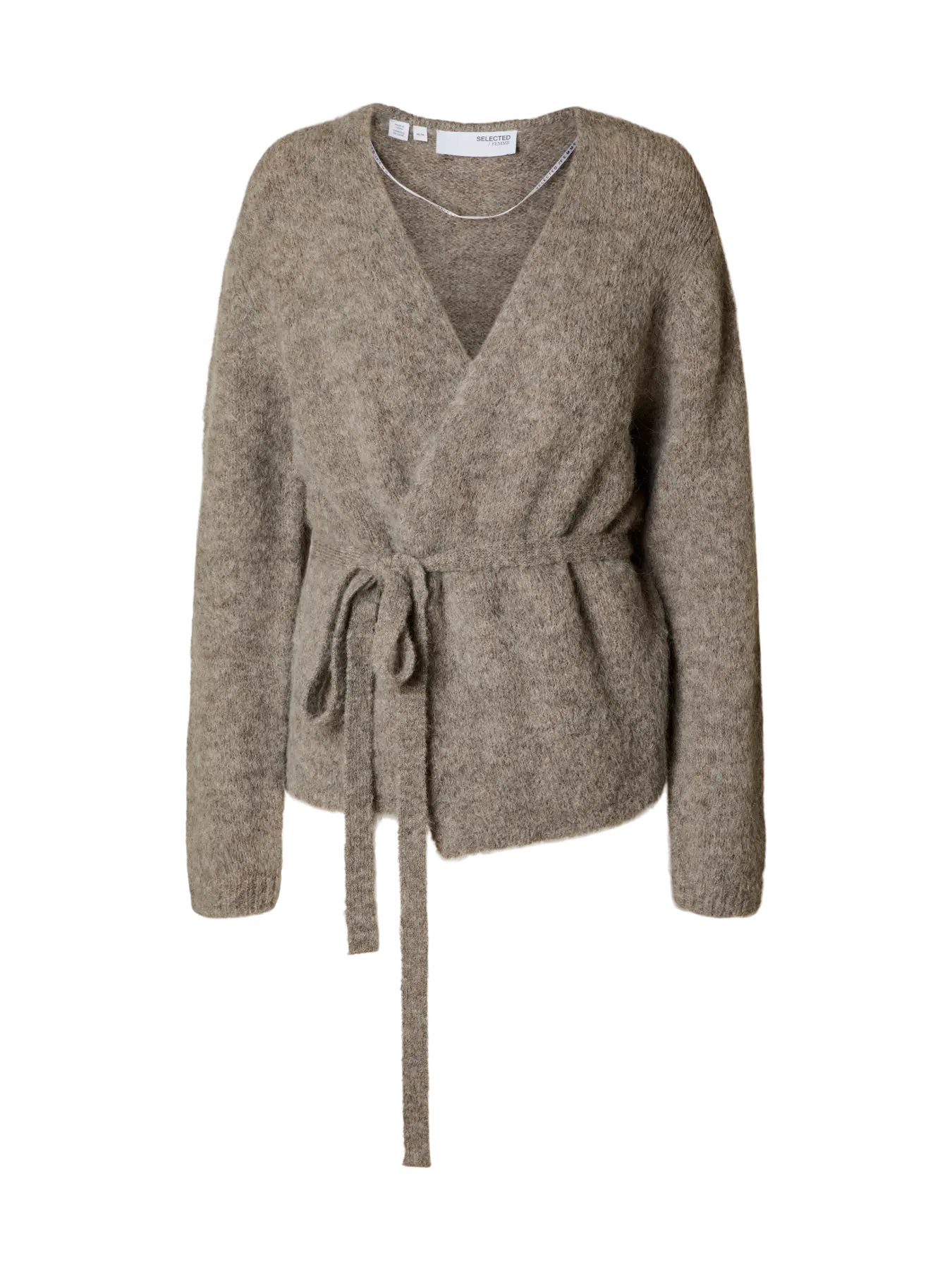 Gabella Ls Knit Belt Cardigan - Steel Gray