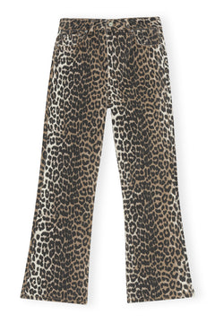 Print Denim Betzy Cropped - Leopard
