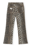 Print Denim Betzy Cropped - Leopard