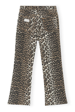 Print Denim Betzy Cropped - Leopard