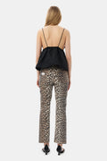 Print Denim Betzy Cropped - Leopard