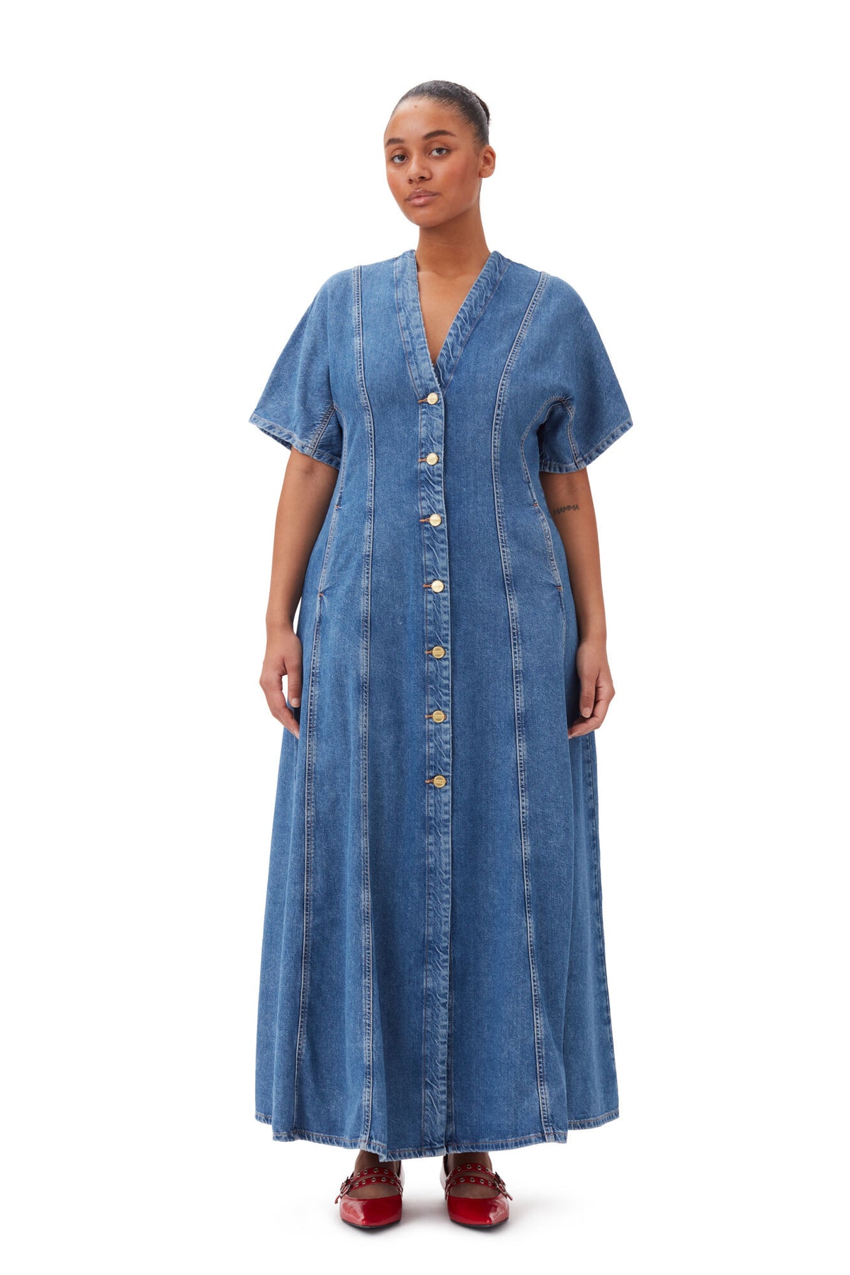 Future Denim Maxi Dress - Mid Blue Stone