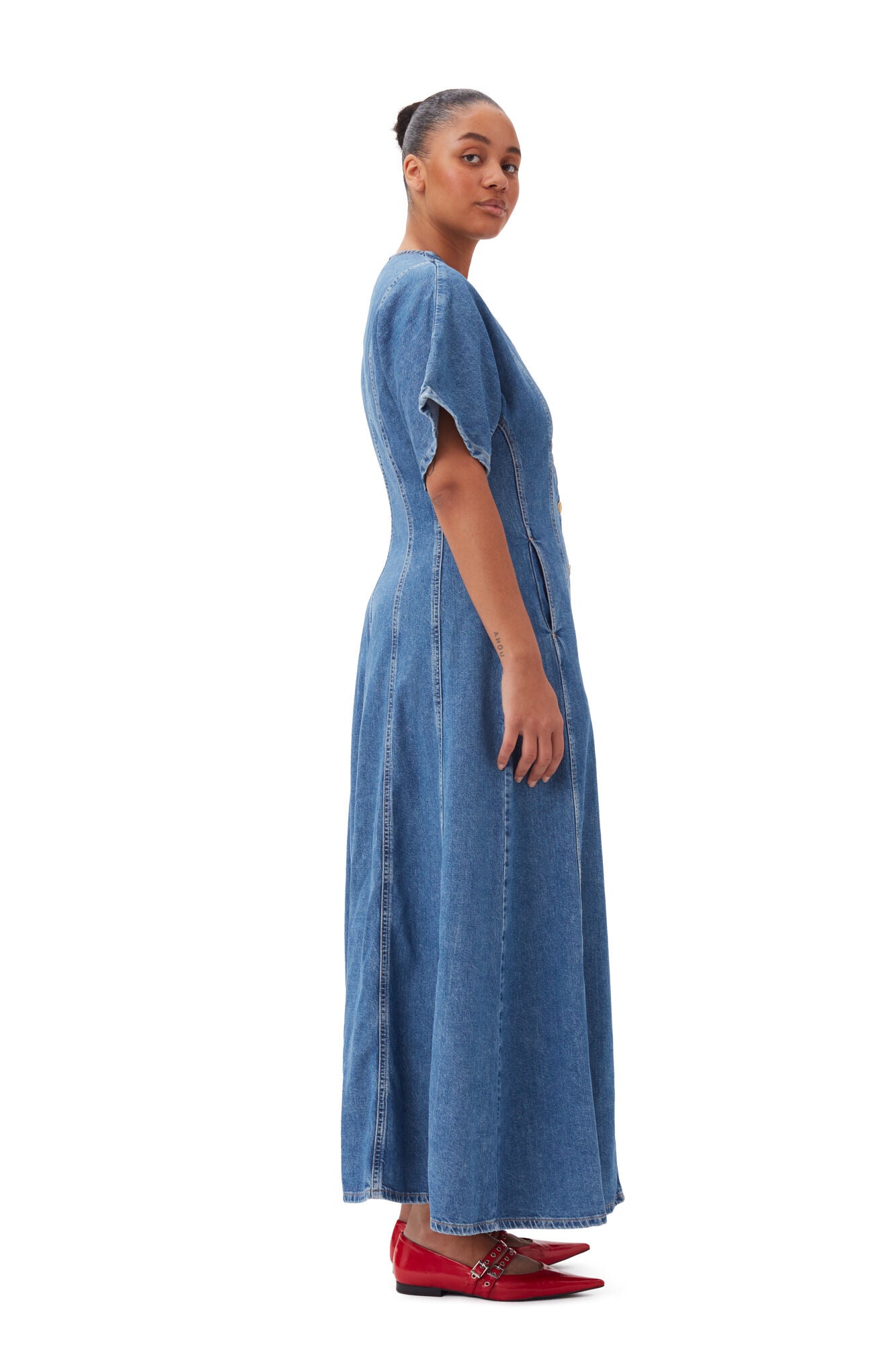 Future Denim Maxi Dress - Mid Blue Stone