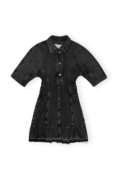 Tint Edge Denim Mini Dress - Washed Black/Black
