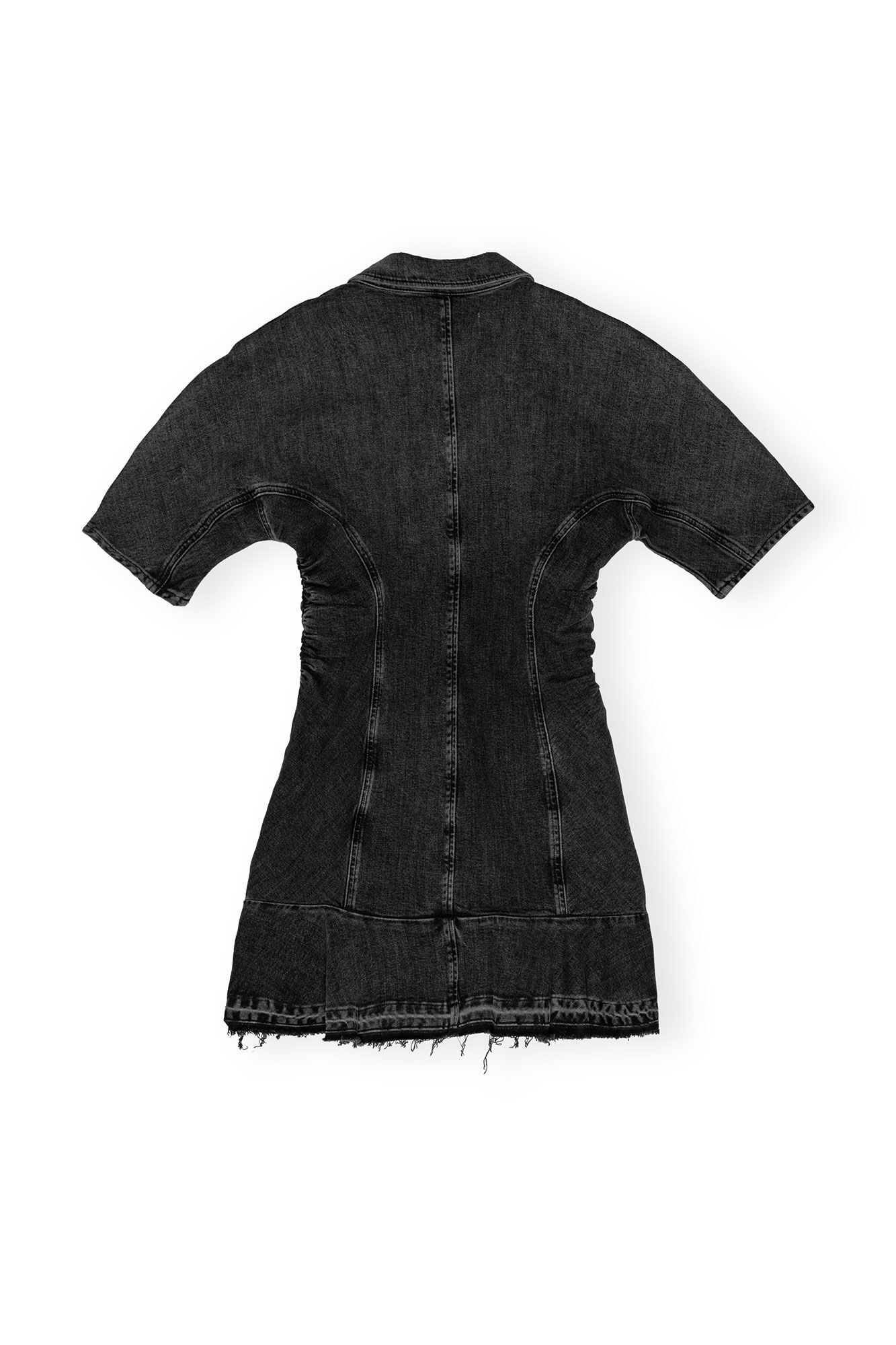 Ganni - Kjoler - Tint Edge Denim Mini Dress - Washed Black/Black