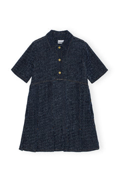 Fluffy Denim Mini Dress - Rinse