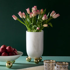 Fontana Vase - White/Brass