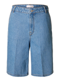 Evelyn Hw Bermuda Denim Shorts - Medium Blue Denim