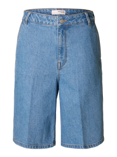 Evelyn Hw Bermuda Denim Shorts - Medium Blue Denim
