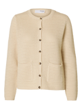 Vinna Ls Structure Knit Cardigan Noos - Birch