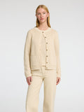 Vinna Ls Structure Knit Cardigan Noos - Birch