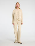 Vinna Ls Structure Knit Cardigan Noos - Birch
