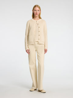 Vinna Ls Structure Knit Cardigan Noos - Birch