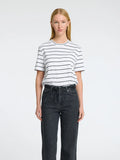 Essential Ss Striped Boxy Tee Noos - Bright White Black - Wide/Thin Stripes