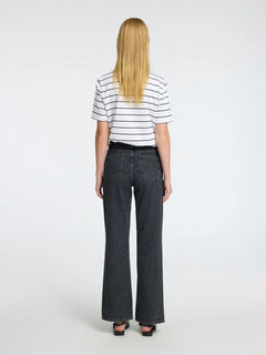Essential Ss Striped Boxy Tee Noos - Bright White Black - Wide/Thin Stripes