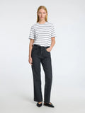 Essential Ss Striped Boxy Tee Noos - Bright White Black - Wide/Thin Stripes