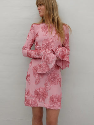 3D Mesh Mini Dress - Sea Pink