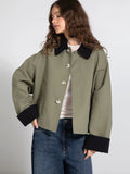 Joel Canvas Jacket - Army/Black