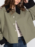Joel Canvas Jacket - Army/Black