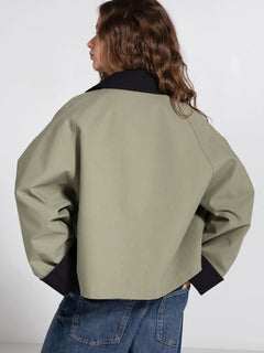 Joel Canvas Jacket - Army/Black