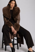 Renee Faux Leather Coat - Light Brown