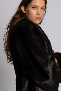 Angela Faux Fur Coat - Brown