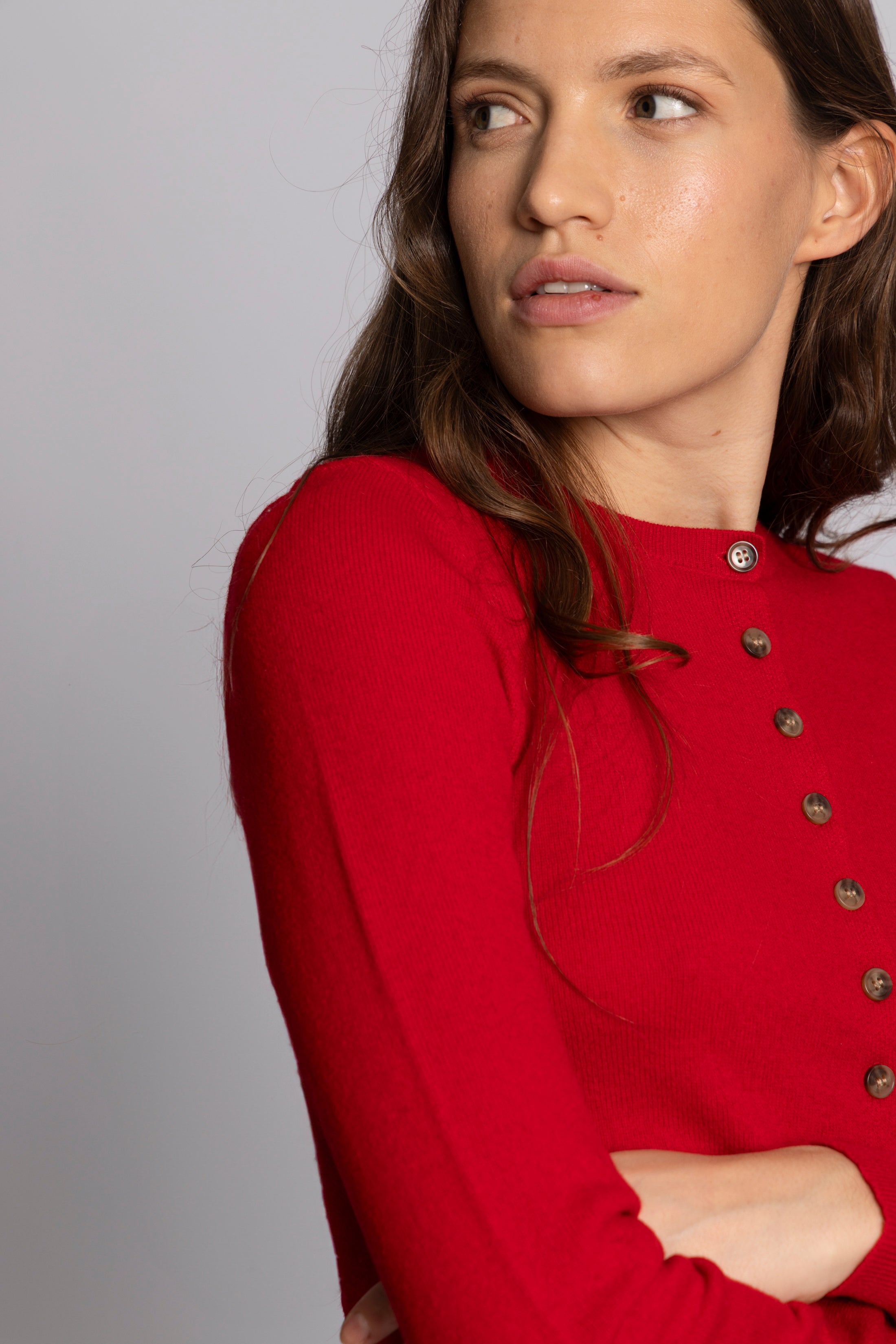 Jenny Knit Wool Cardigan - Red