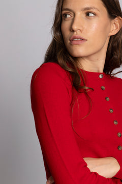 Jenny Knit Wool Cardigan - Red