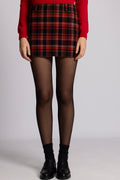 Jennifer Wool Checked Mini Skirt - Red