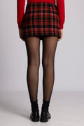 Jennifer Wool Checked Mini Skirt - Red