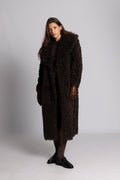 Karen Faux Fur Coat - Chocolate Brown