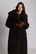 Karen Faux Fur Coat - Chocolate Brown