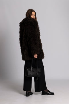 Carla Faux Fur Jacket - Chocolate Brown