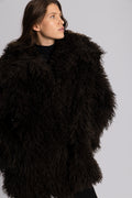 Carla Faux Fur Jacket - Chocolate Brown
