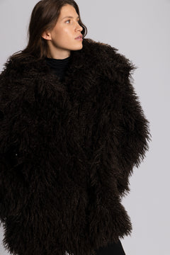 Carla Faux Fur Jacket - Chocolate Brown